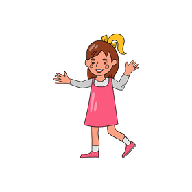Cute cartoon girl clipart
