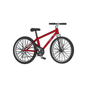 Cartoon bicycle drawing clipart