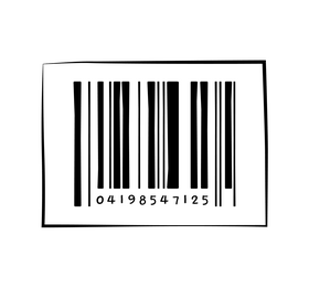 Barcode cartoon drawing black and white clipart