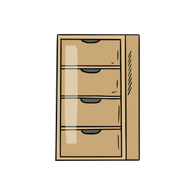 Chest of drawers cartoon drawing clipart