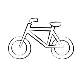 Bike cartoon drawing black and white clipart