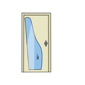 Windowed door illustration clipart