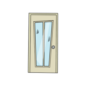 Decorative glass door clipart