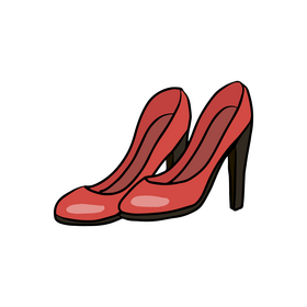 High heel red women shoes clipart