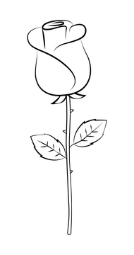 Rose black and white clipart