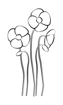 Poppy black and white clipart