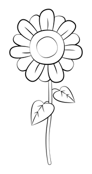 Sunflower black and white clipart