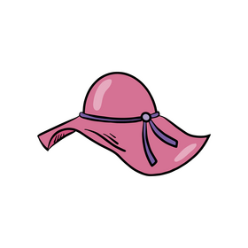 Pink cartoon women's hat clipart
