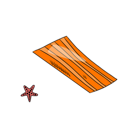 Orange beach mattress clipart