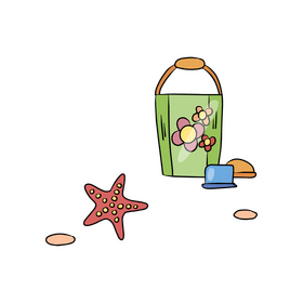 Beach bucket cartoon clipart