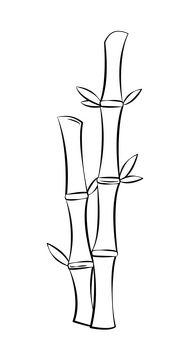 Bamboo black and white clipart