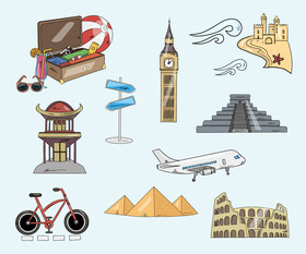Travel, vacation cartoon vector