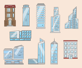 Modern city buildings vector