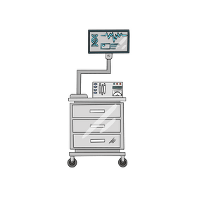 Hospital heart monitor cartoon clipart