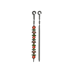 Vegetable skewer clipart