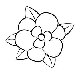 Magnolia black and white clipart