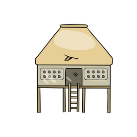 Stilt house cartoon clipart