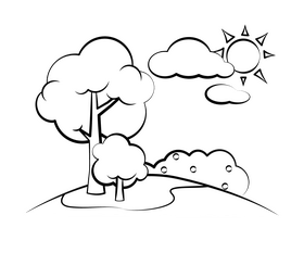 Summer black and white clipart