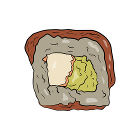 Sushi rolls cartoon clipart