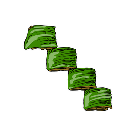 Collard green sushi rolls clipart