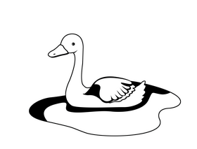 Swan black and white clipart