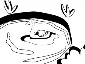 Swan black and white vector