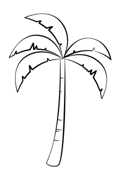Palm tree black and white clipart