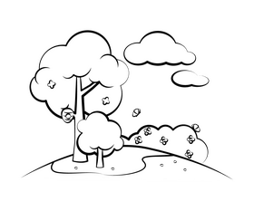 Spring black and white clipart