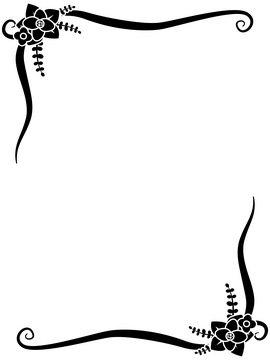 Flourish border black and white clipart