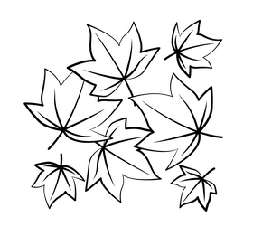 Autumn leaves black and white clipart