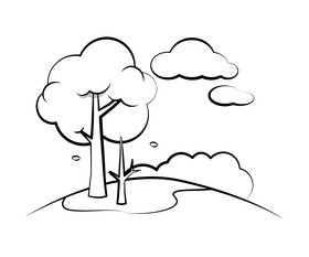 Autumn black and white clipart