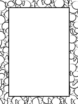 Candy border black and white clipart