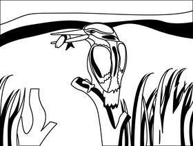 Kingfisher black and white vector