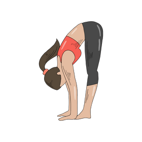 Cartoon girl doing gymnastics clipart