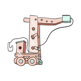Wooden crane toy clipart