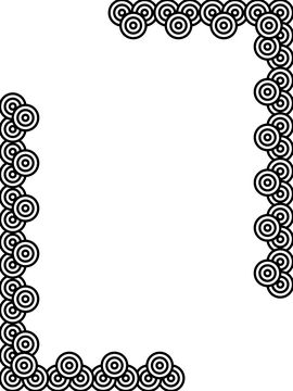 Golden border black and white clipart