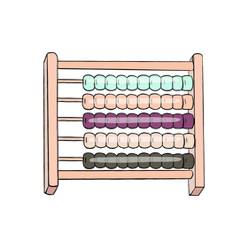 Wooden abacus toy clipart
