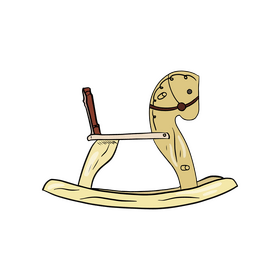 Wooden rocking horse toy for kids clipart