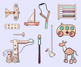 Wooden toys vector