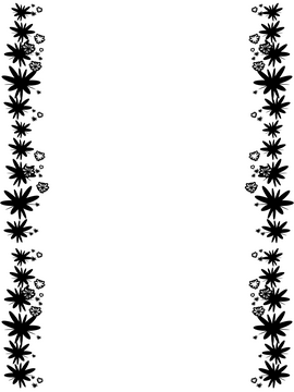 Flower border black and white clipart vector free download