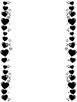 Heart frame black and white clipart