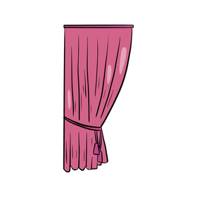Pink curtain illustration clipart