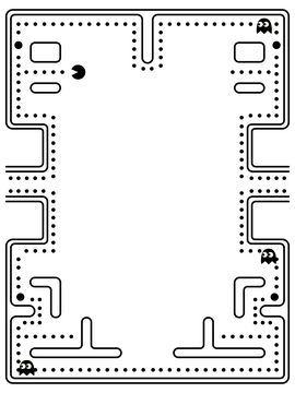 Pacman frame black and white clipart