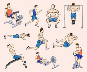Gym exercise vector