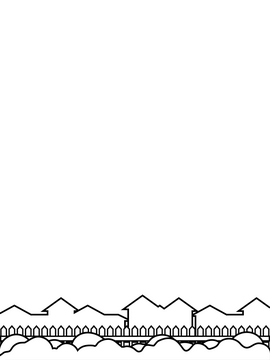 City, building, house border black and white clipart