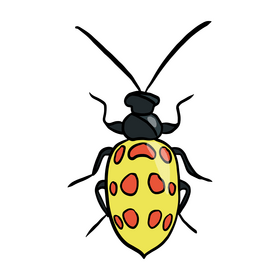 Yellow bug drawing clipart