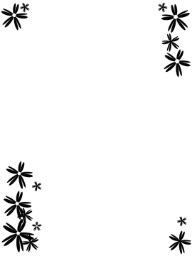 Corner flower frame black and white clipart