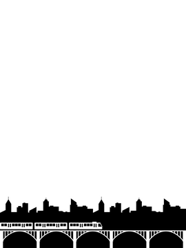 City frame black and white clipart