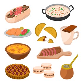 Argentinian food set vector