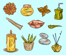 Cosmetics for spa set vector